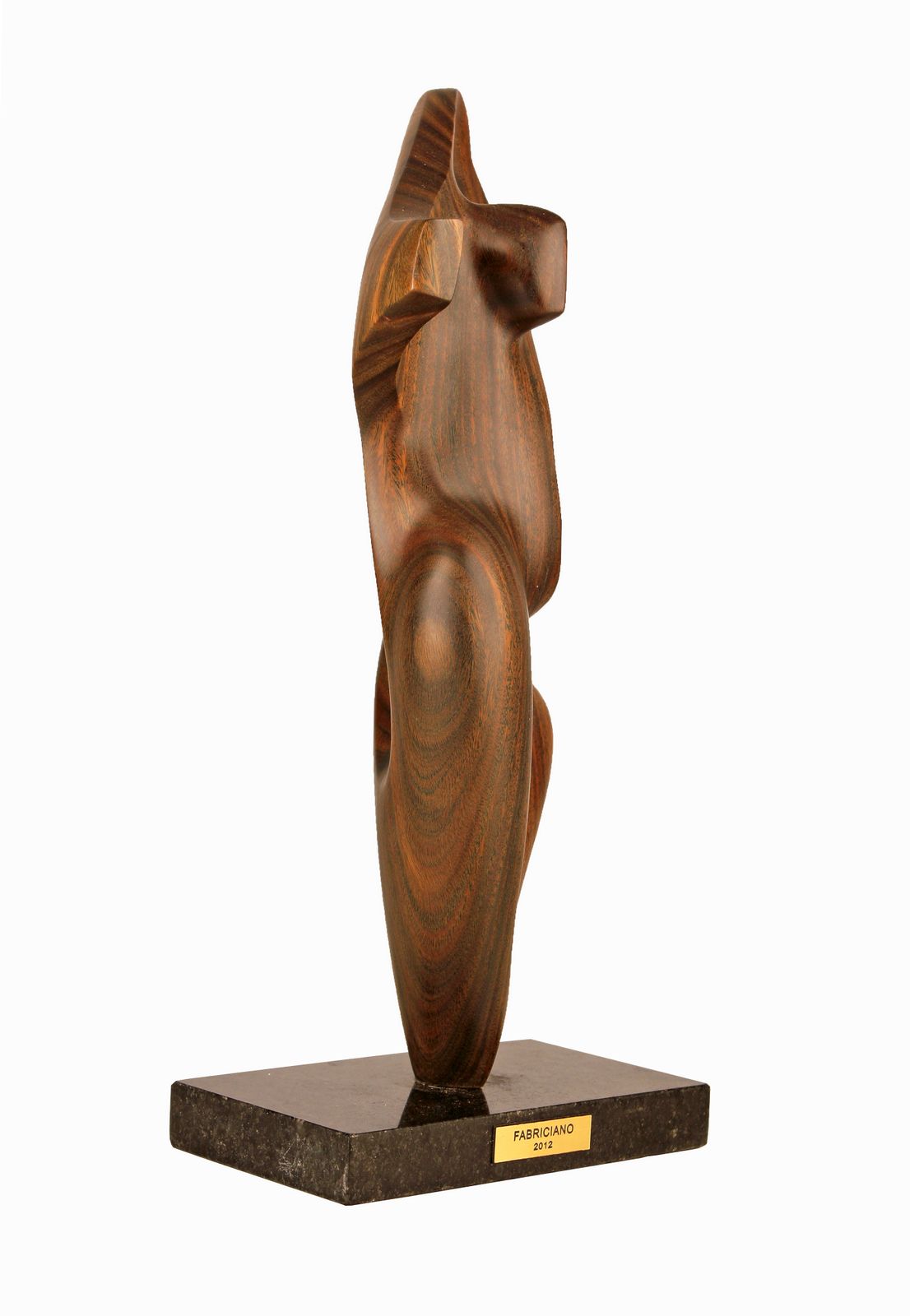 2012 Argentine Biomorphic Wood Abstract Sculpture With Black Marble Base By Artist Fabriciano Gómez photo Art