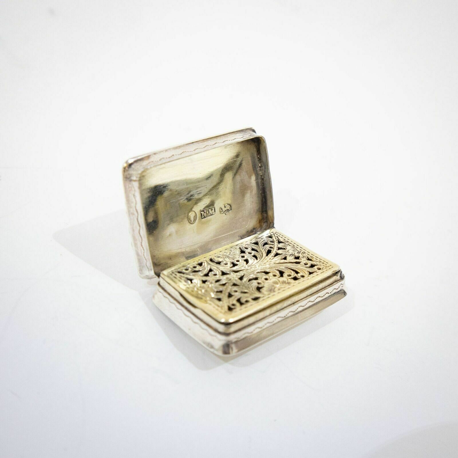 Victorian Silver Vinaigrette By Nathaniel Mills