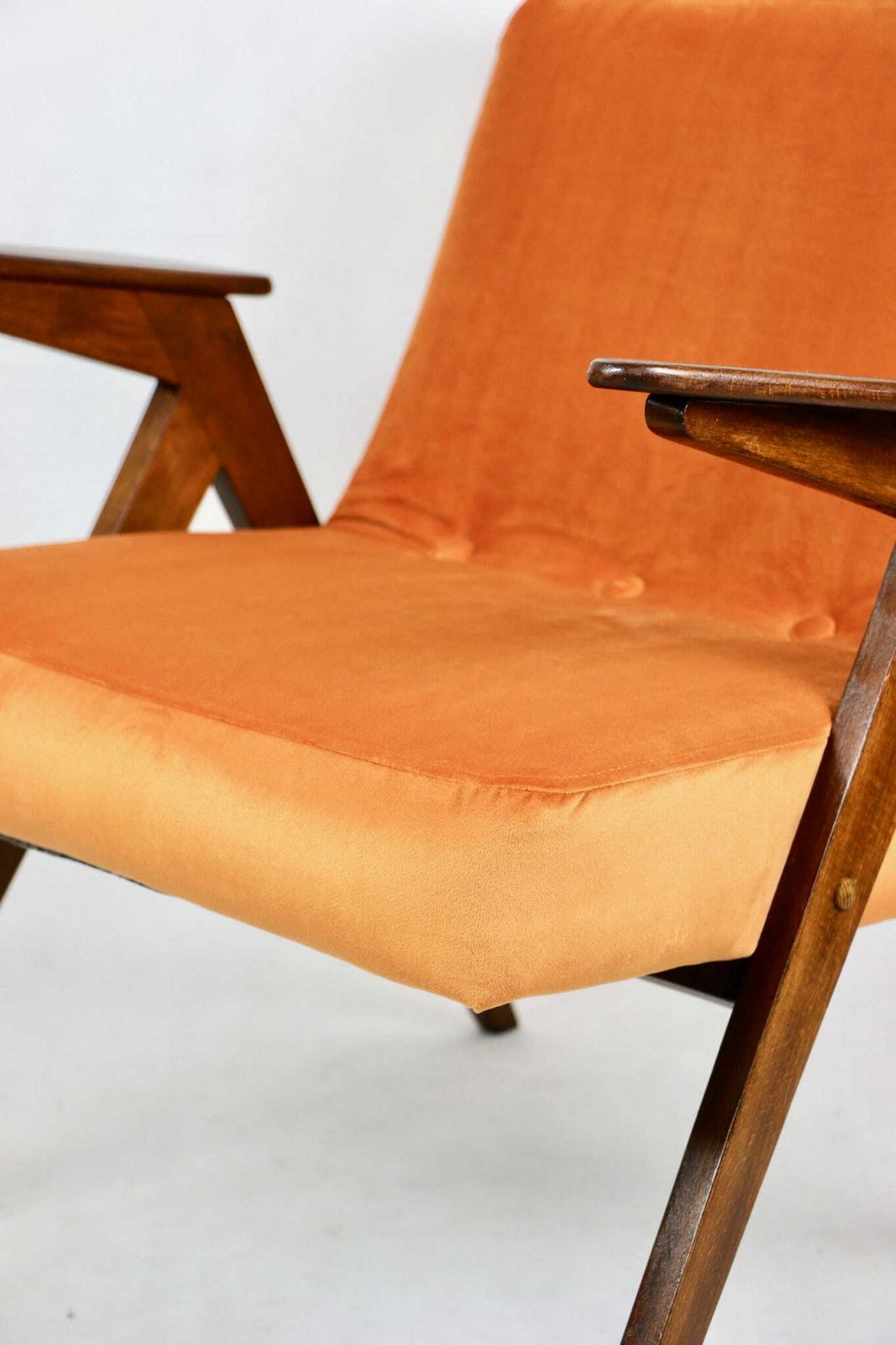 photo for sale Bunny Zajączek Armchair, 70s Orange, Designed By J.Chierowski   2 Pieces Available