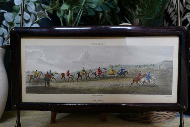Mid Century Italian Designed Rosewood & Brass Magazine Rack With Watercolour Landscapes photo 275.0