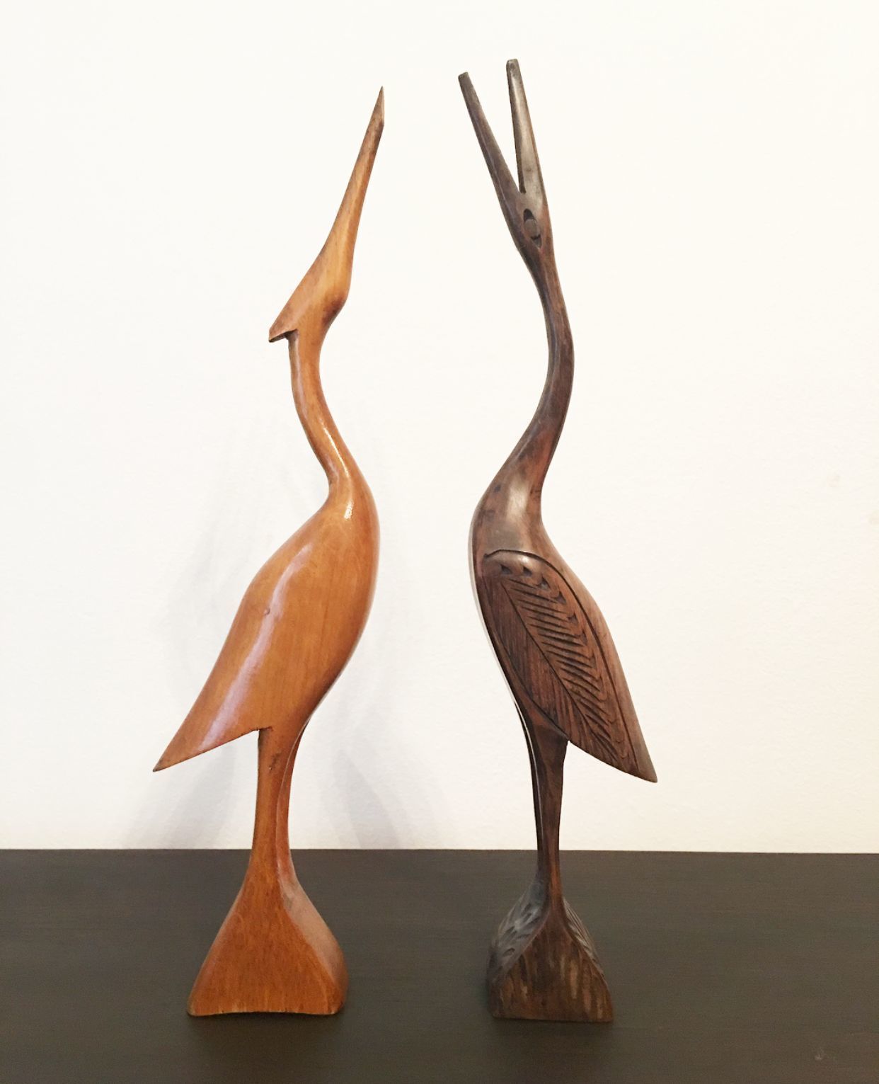 Herons   Two Wooden Statues photo furniture