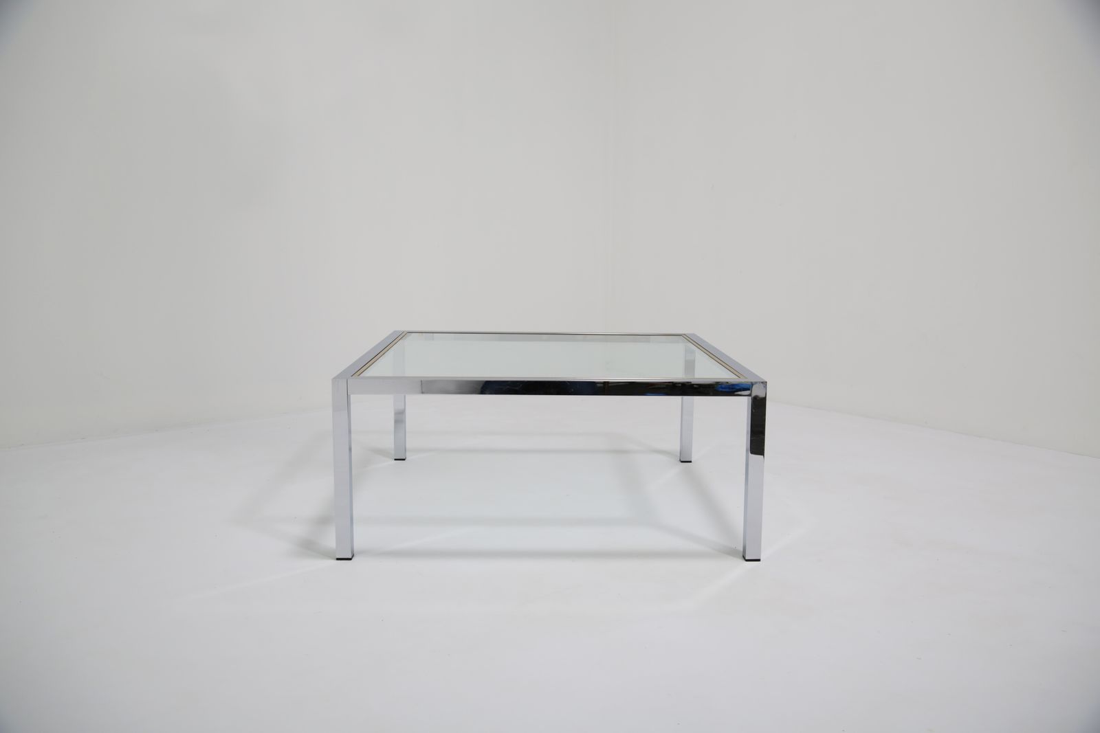 Mid Century Chrome And Glass Coffee Table, Italy, 1970s. photo buy