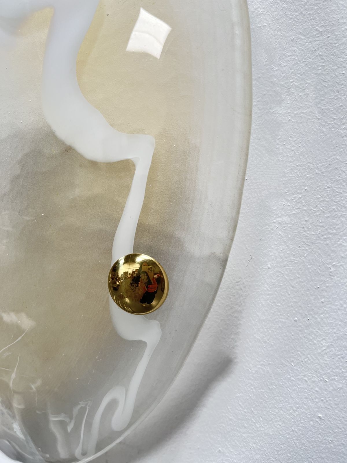 photo furniture Large Handblown Murano Glass And Brass Flush Mount By Hillebrand