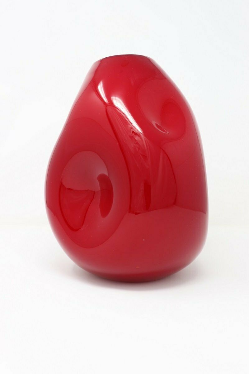 Vintage Italian Reed Vase In Murano Art Glass, 1970s photo vinterior