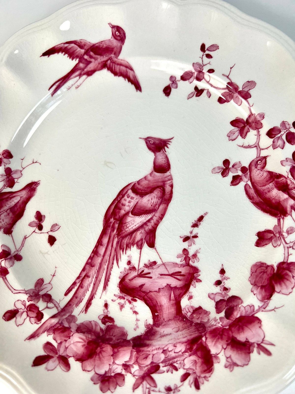 Copeland And Spode Pink Chelsea Bird Tea Plate, 1930s, Antique Pink Wall Plate photo buy