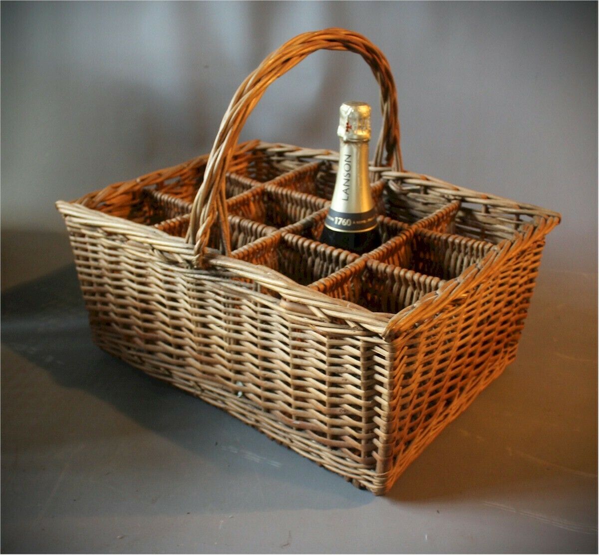 Wicker Basket Bottle Carrier photo Home Decor
