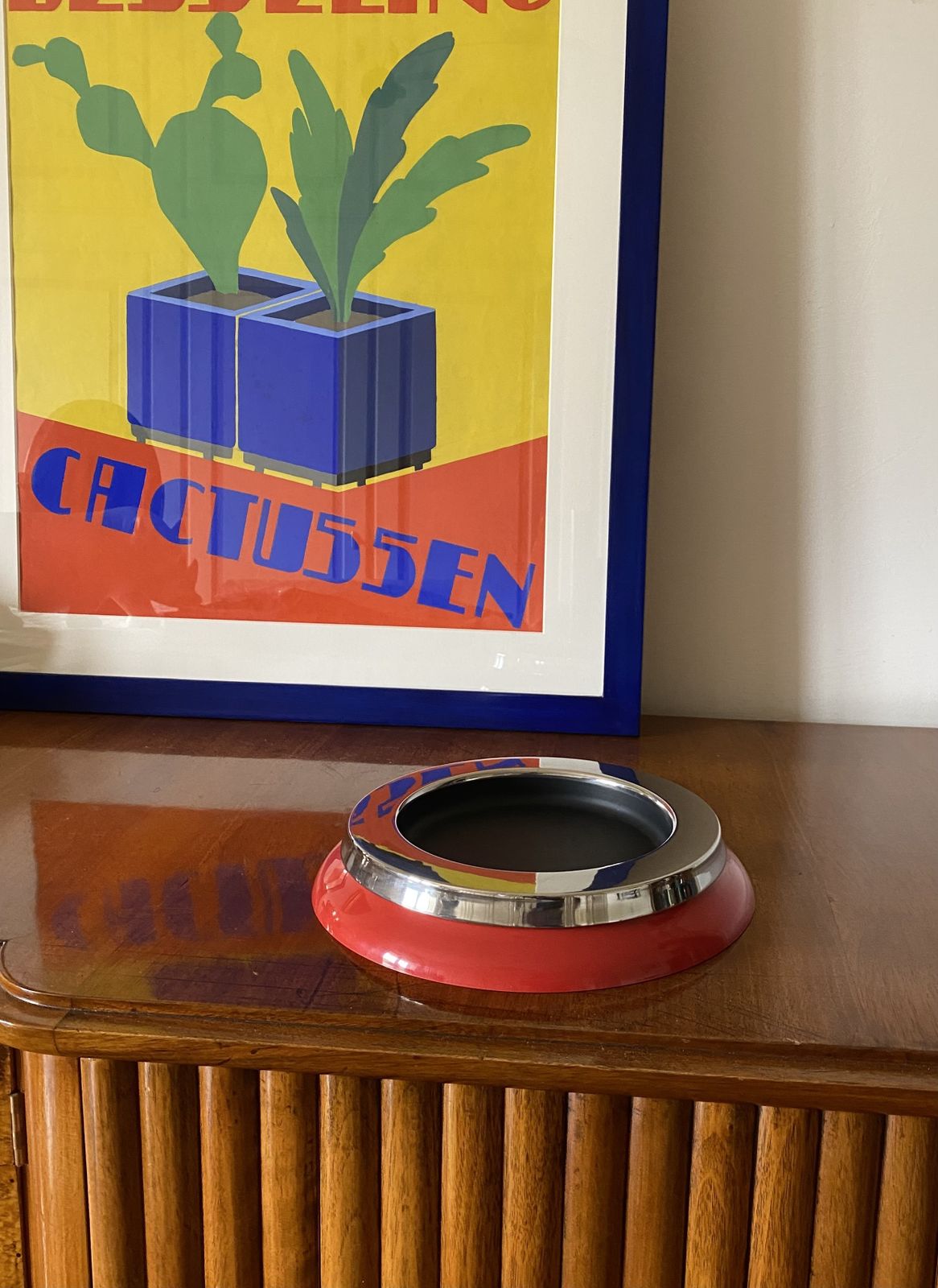 photo furniture Sergio Asti, Mod.4635 Red Ashtray / Catchall, Kartell Italy 1967