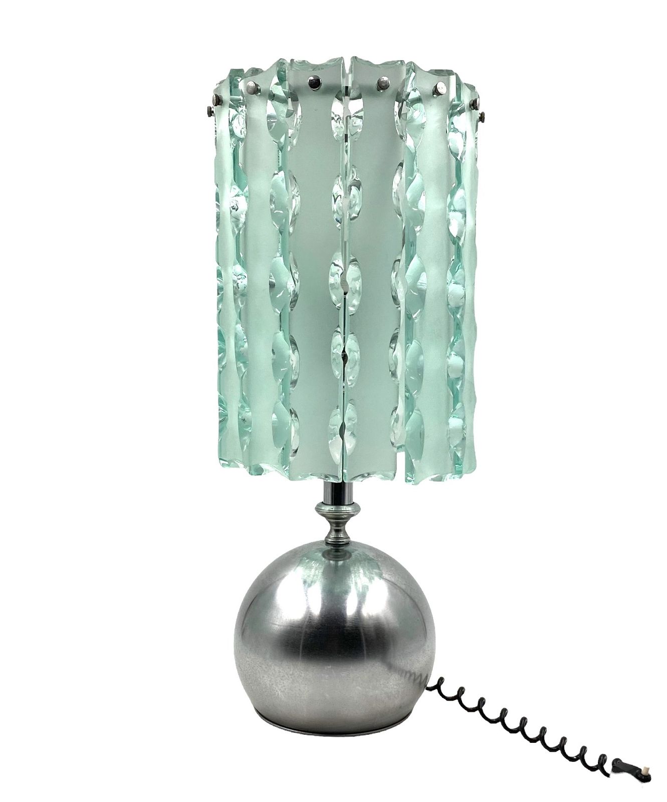 Max Ingrand, Molded Glass Table Lamp, Zero Quattro Per Fontana Arte, Italy Circa 1970 photo 1800.0