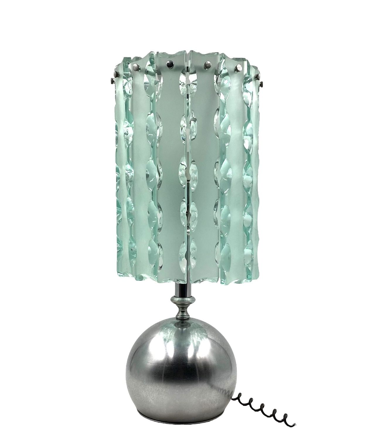Max Ingrand, Molded Glass Table Lamp, Zero Quattro Per Fontana Arte, Italy Circa 1970 photo vinterior
