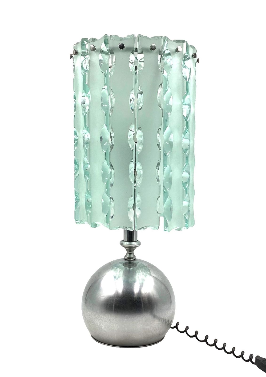 photo furniture Max Ingrand, Molded Glass Table Lamp, Zero Quattro Per Fontana Arte, Italy Circa 1970