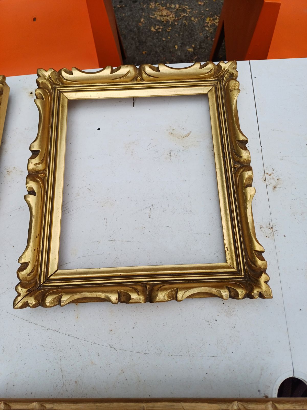 4 Golden And Limed Frames Wood And Stuk photo for sale