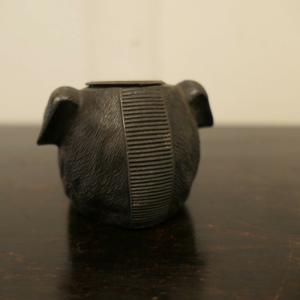 Rare Pewter Vesta Case, As A Bull Dog’s Head photo 654.0