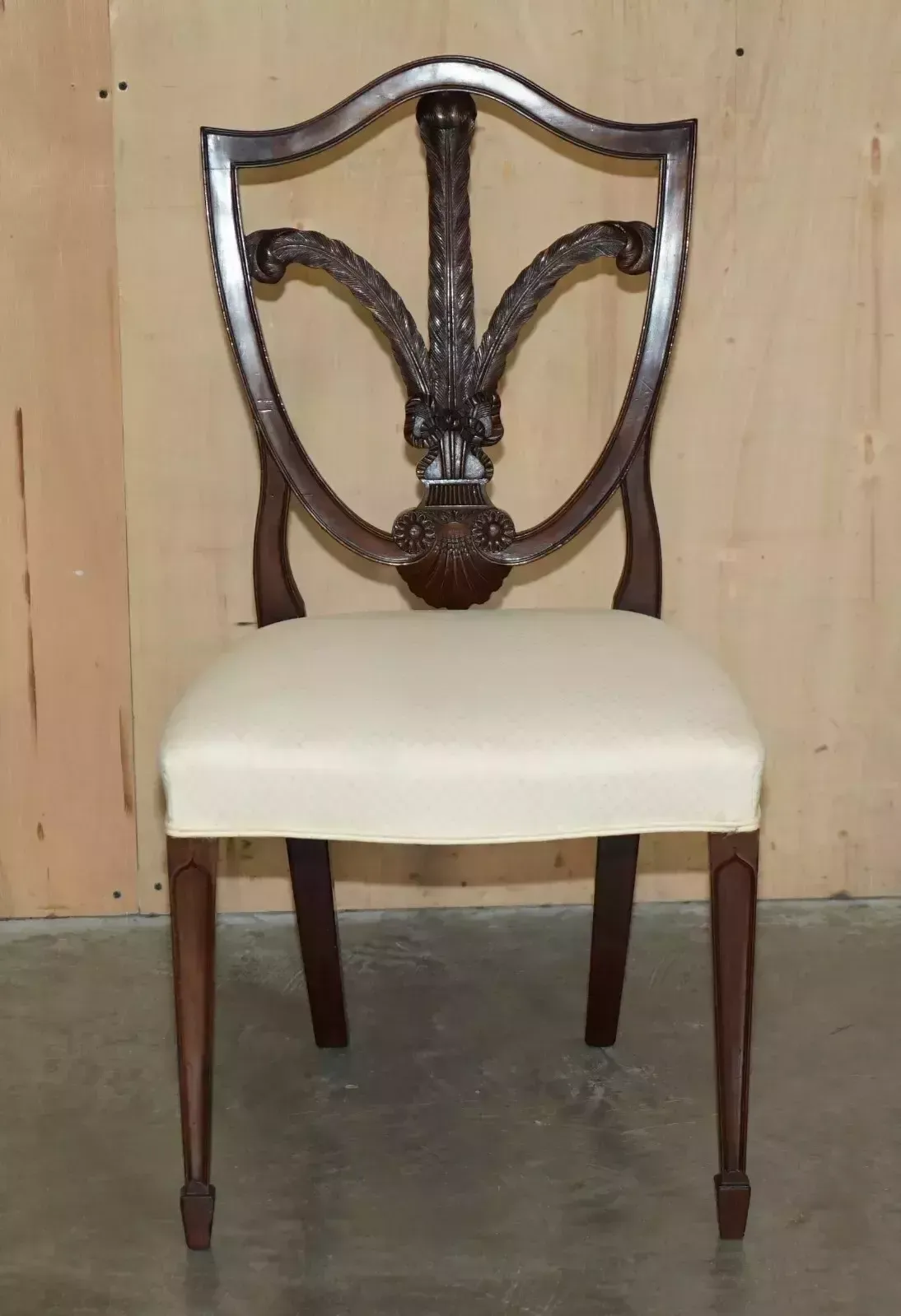 Fine Pair Of Antique Victorian George Hepplewhite Prince Of Wales Side Chairs photo for sale