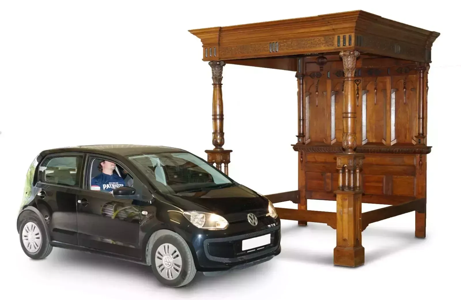 Monumental 3 Meter Emperor Antique Circa 1880 Carved English Burr Oak Tester Bed photo furniture