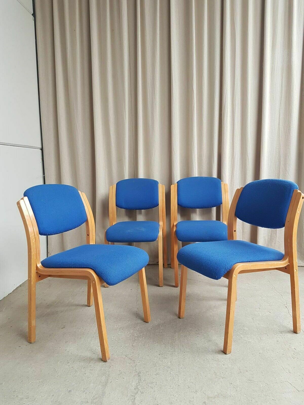 Vtg Late Mid Century Set Of 4 Modernist Style Dining Chairs Scandi Retro R504 photo furniture