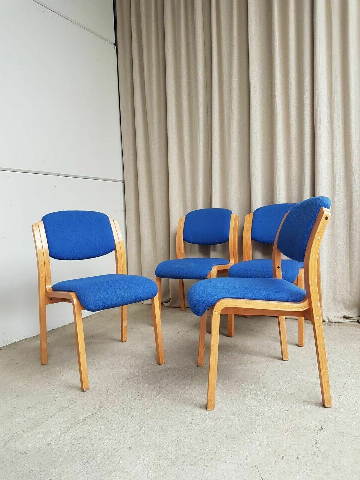 photo for sale Vtg Late Mid Century Set Of 4 Modernist Style Dining Chairs Scandi Retro R504