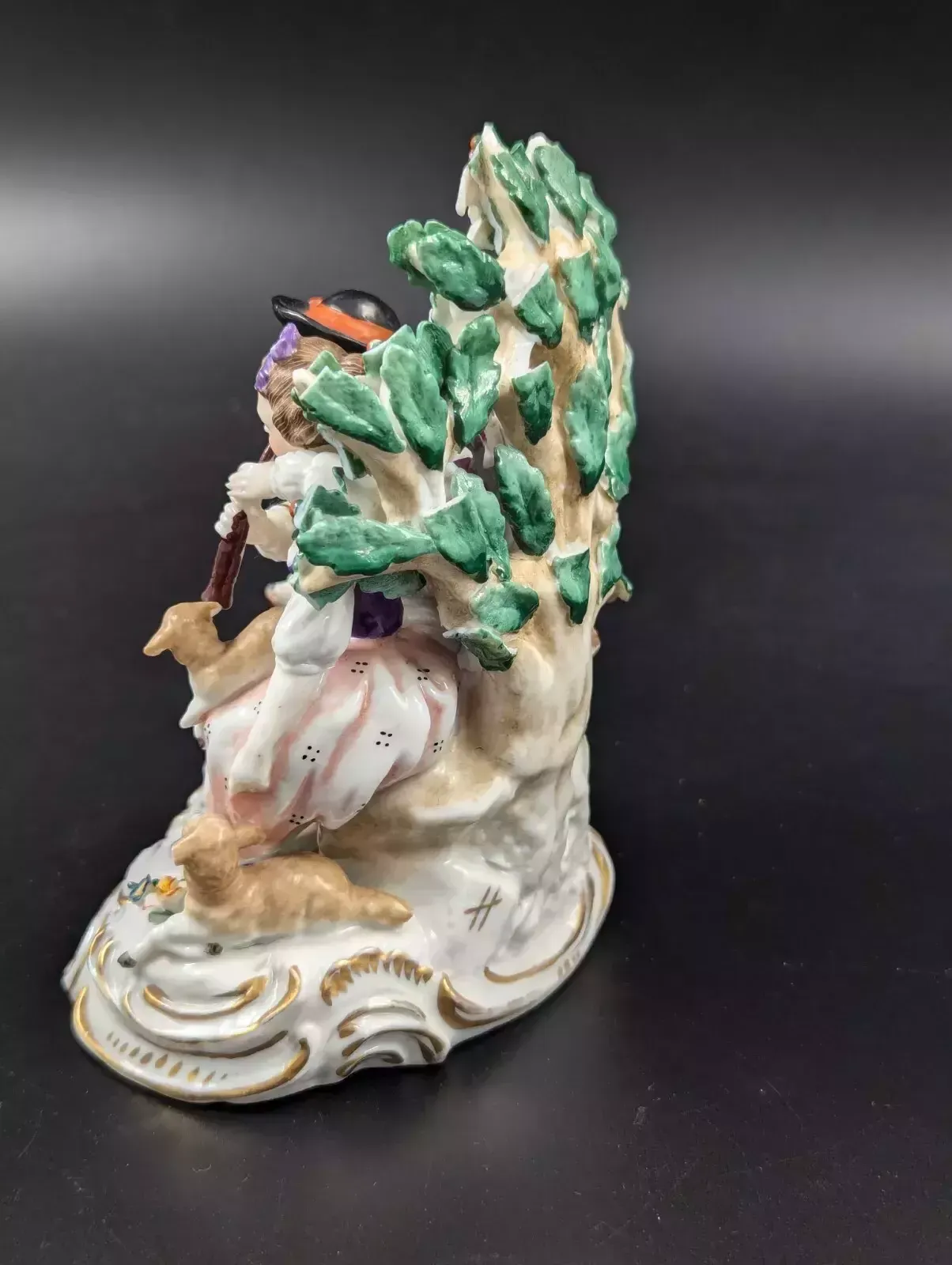 Antique Samson Style Porcelain Figurine “Music Lesson”, 19th Century. photo for sale