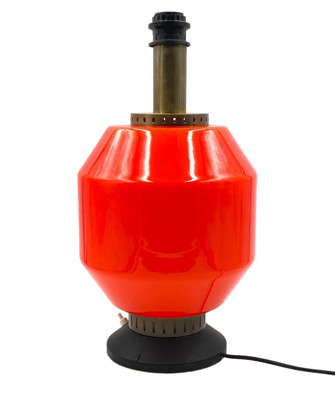 Space Age Orange Glass Table Lamp Base, Stilnovo, Italy 1960s photo 700.0