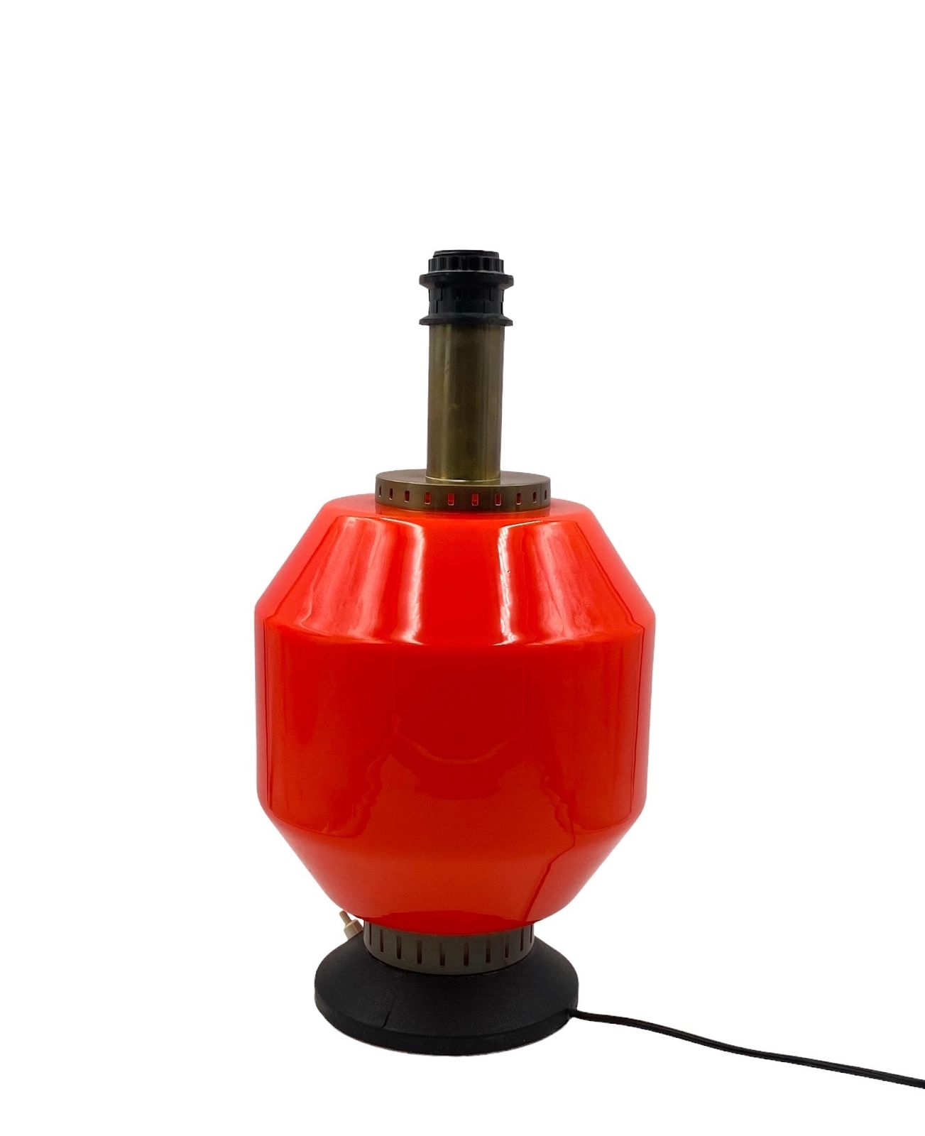 photo for sale Space Age Orange Glass Table Lamp Base, Stilnovo, Italy 1960s