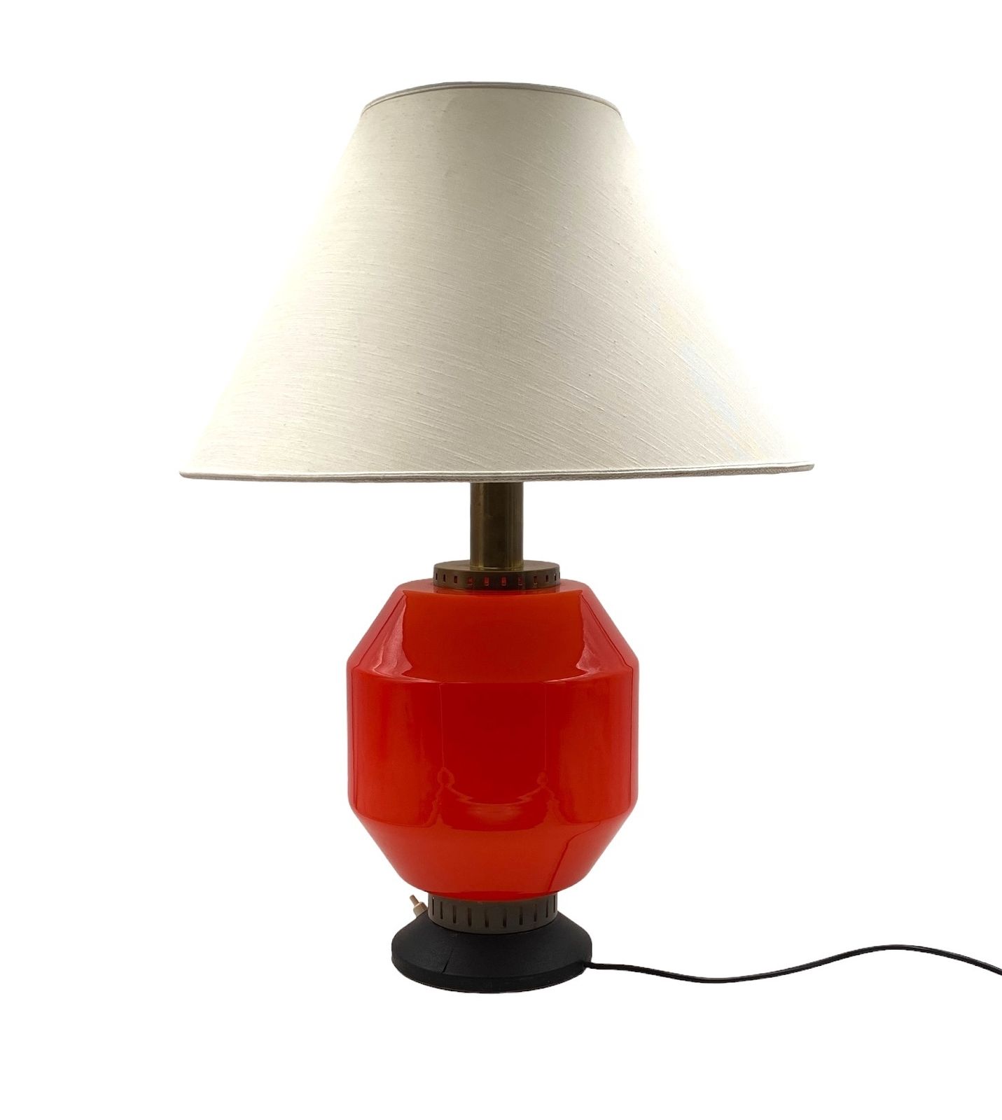 700.0 Space Age Orange Glass Table Lamp Base, Stilnovo, Italy 1960s photo