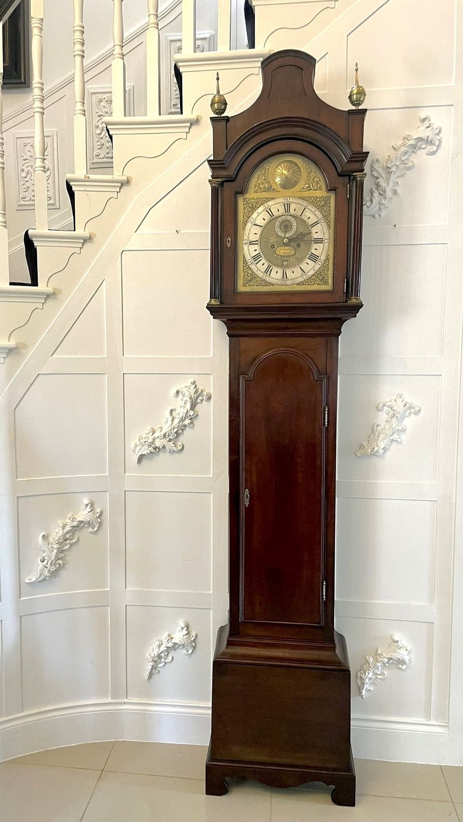 Fine Antique 18th Century Mahogany Longcase Clock Signed Charles Shuckburgh, London