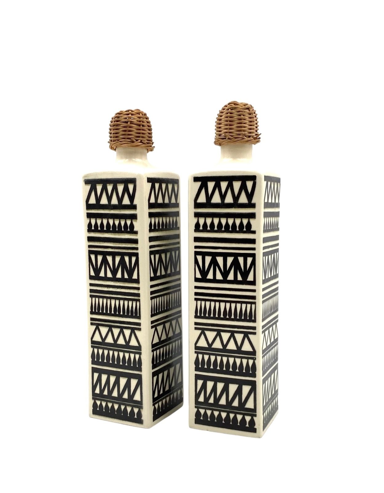 320.0 Mid Century Set Of 2 Ceramic Bottles, Staffel Limburg Germany, 1960s photo