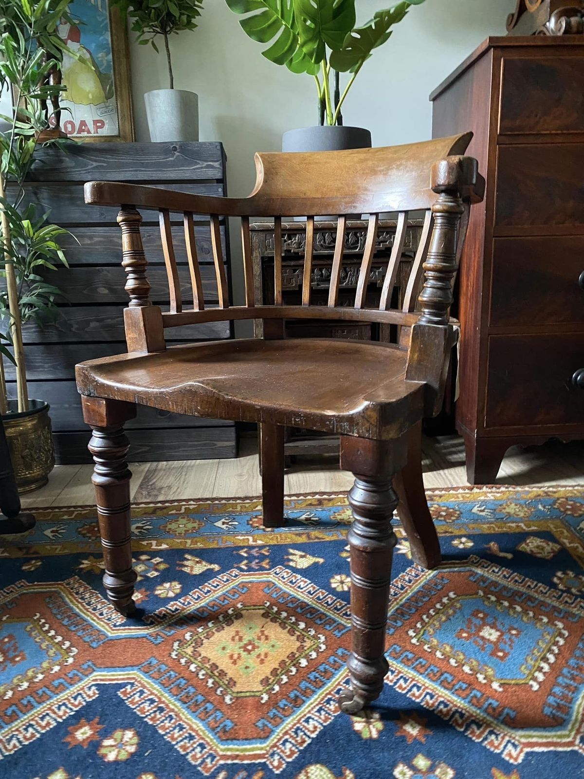 Stunning Antique Mahogany Desk Chair photo furniture