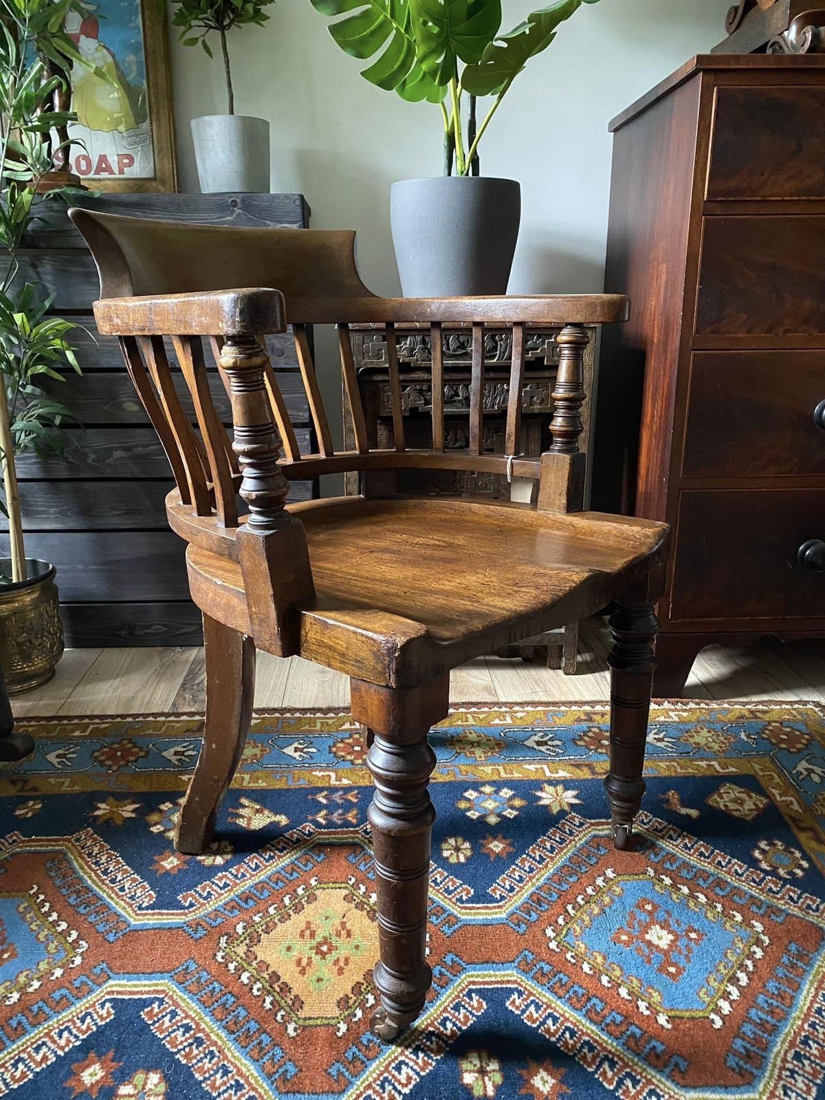 Stunning Antique Mahogany Desk Chair photo buy