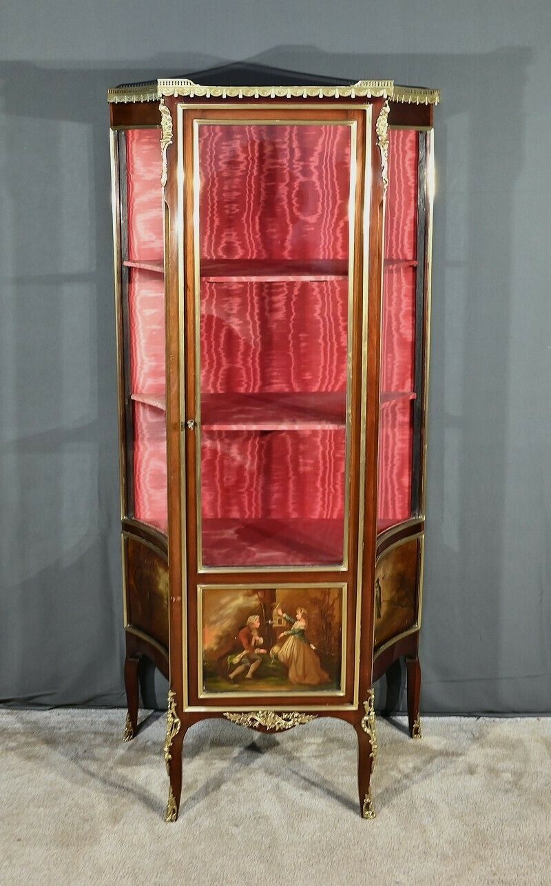Mahogany Display Case, Transition Style Louis XV Louis XVI – Part 1 Of The 20th Century