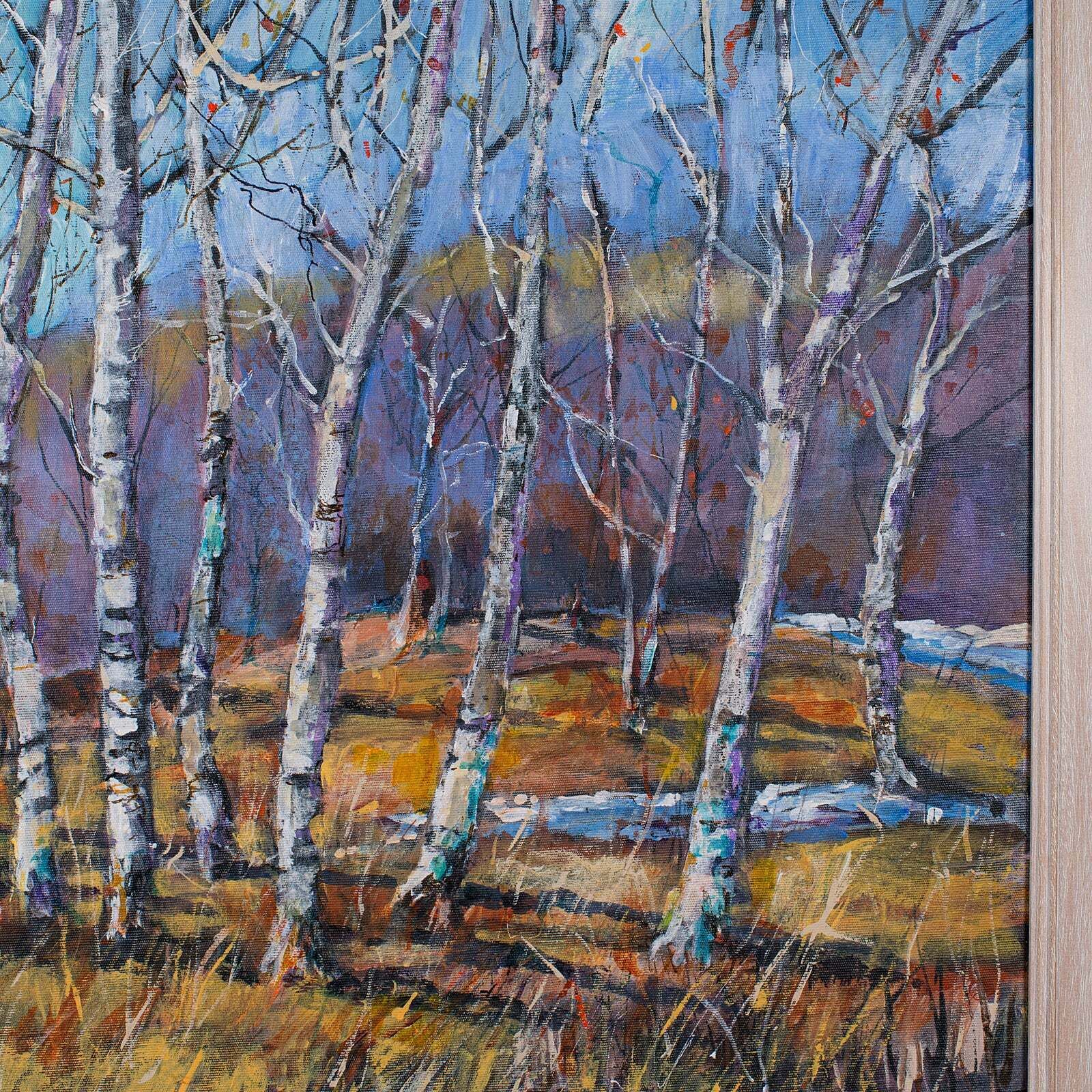 Framed Contemporary Landscape Painting, English, Oil, Art, Picture, Woodland photo 595.0