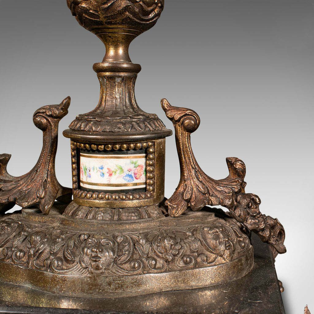 photo for sale Antique Table Lamp, French, Gilt Metal, Marble, Side Light, Edwardian, C.1910
