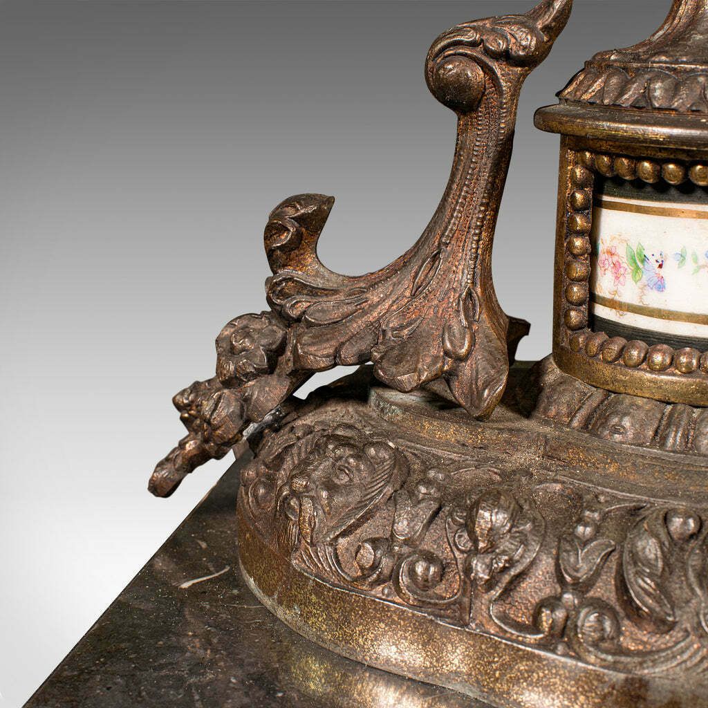 Lighting Antique Table Lamp, French, Gilt Metal, Marble, Side Light, Edwardian, C.1910 photo