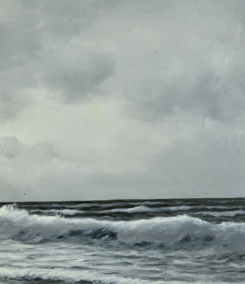 photo vinterior Grande Huile Sur Toile Marine Signée F. Carbu – Xxe