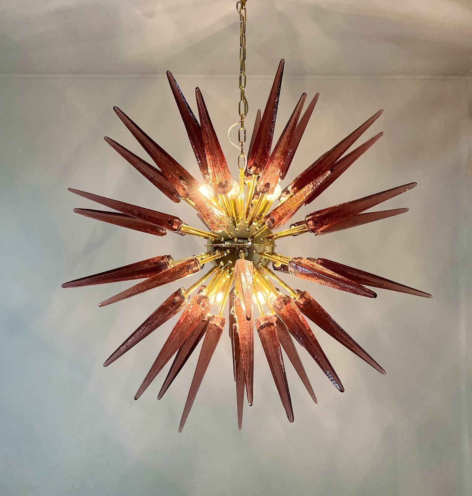 Exceptional Murano Amethyst Glass Sputnik Chandelier   51 Glasses photo buy