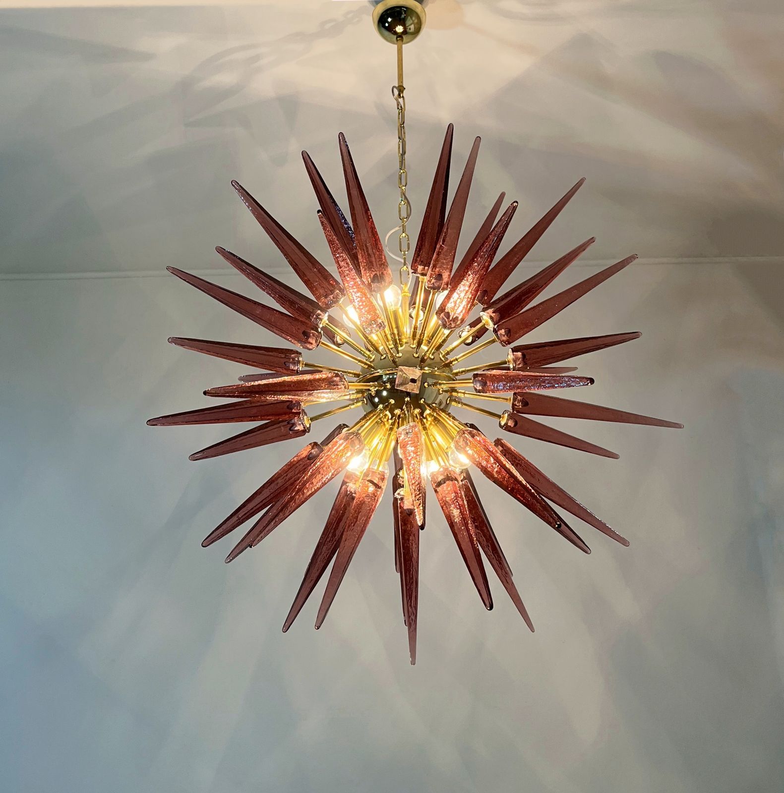 1840.0 Exceptional Murano Amethyst Glass Sputnik Chandelier   51 Glasses photo