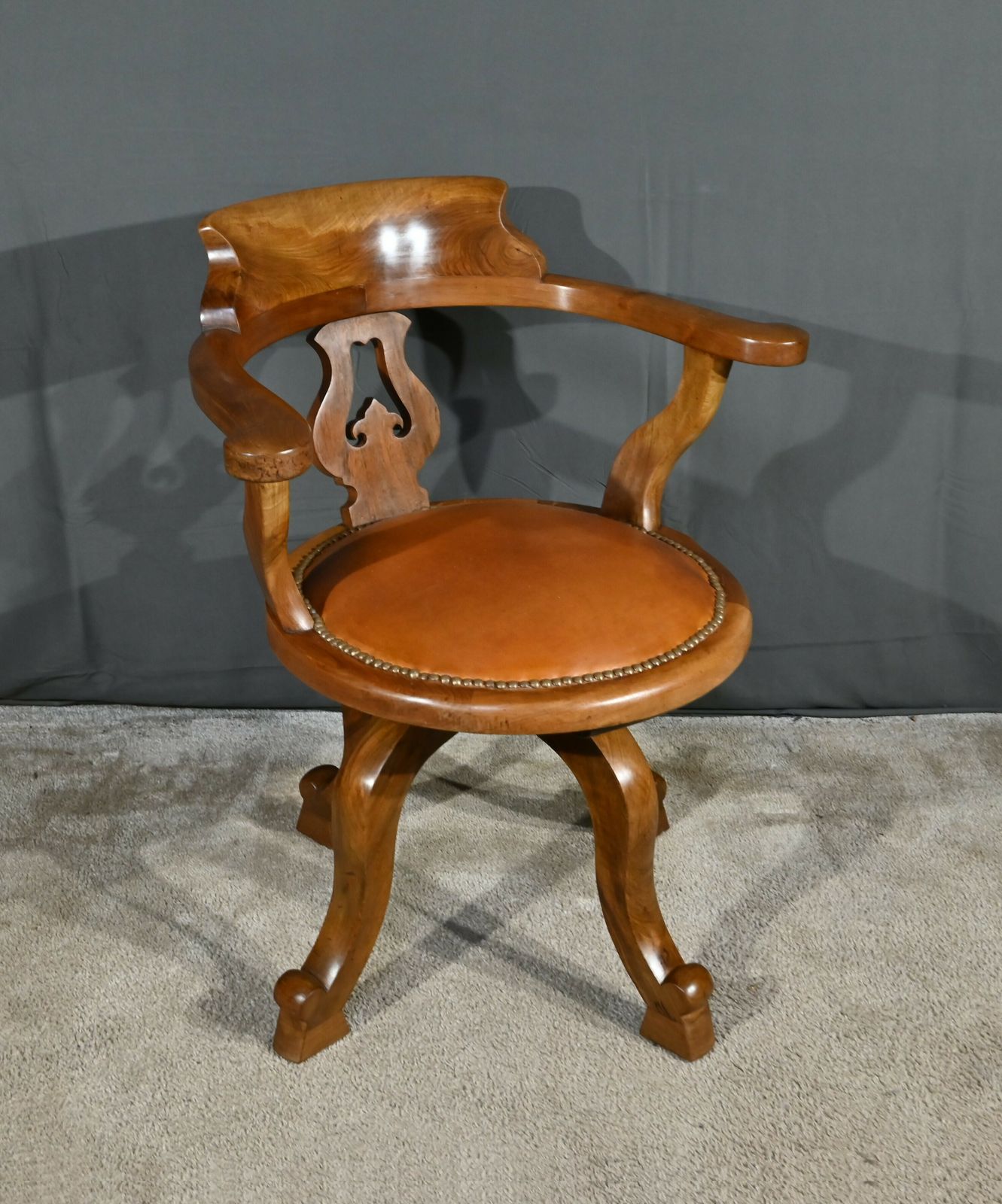 Swivel Armchair, Victorian Era, England – 2nd Part Of The 19th Century