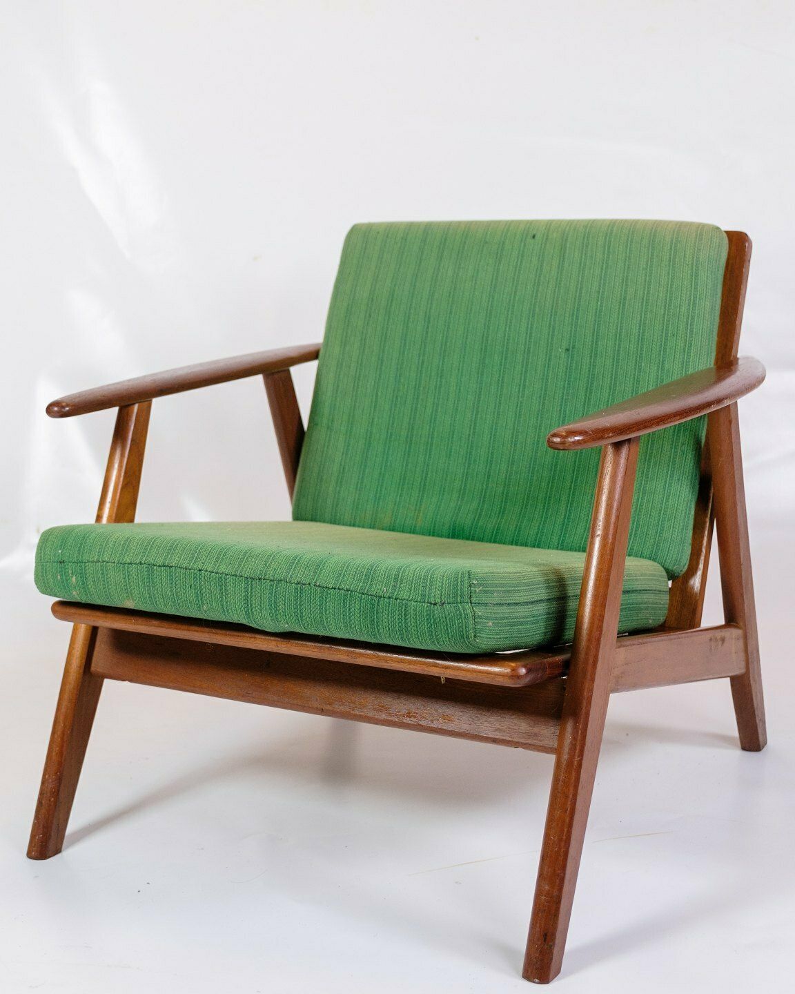 Armchair In Teak & Upholstered In Green Fabric, Danish Design From 1960s photo furniture