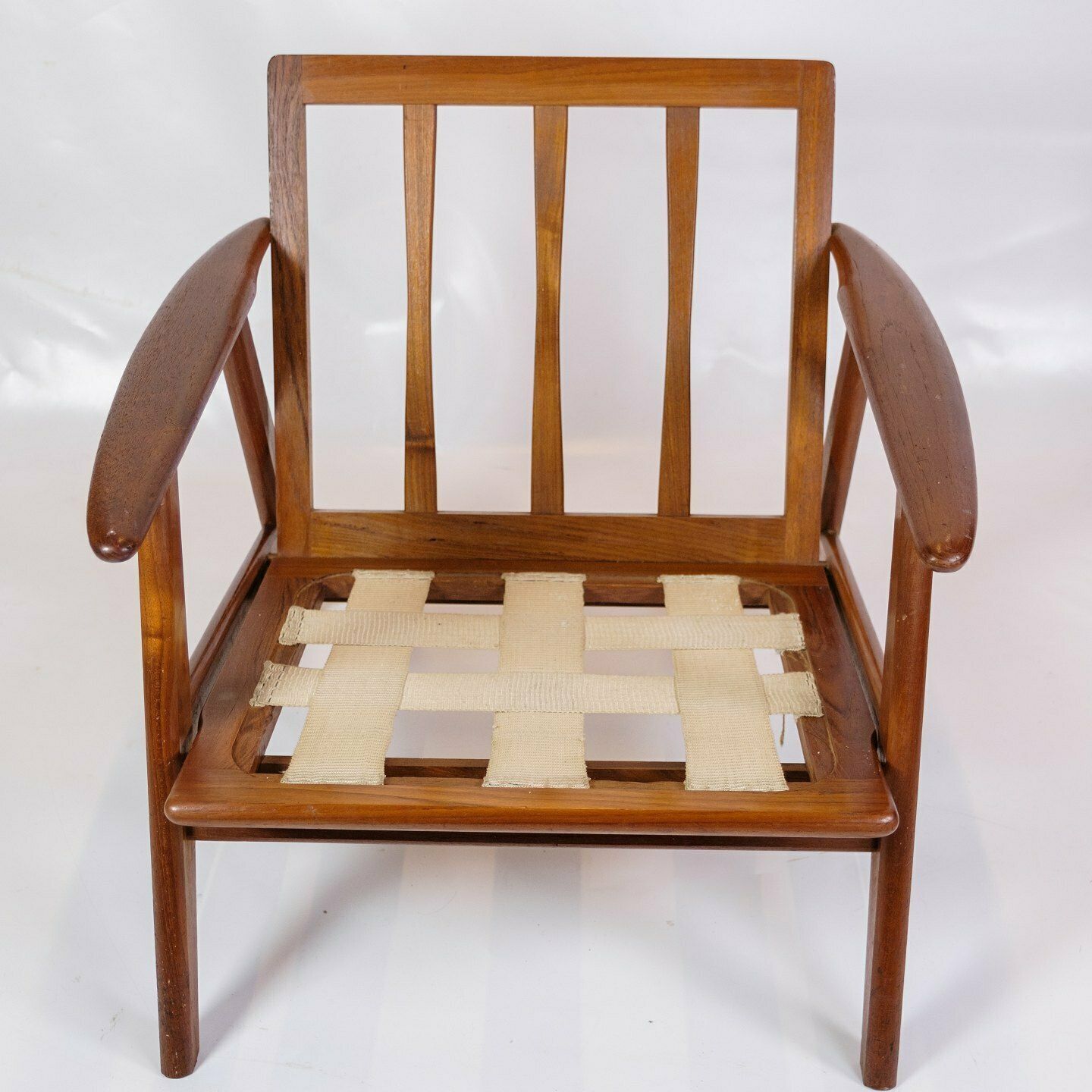Armchair In Teak & Upholstered In Green Fabric, Danish Design From 1960s photo buy