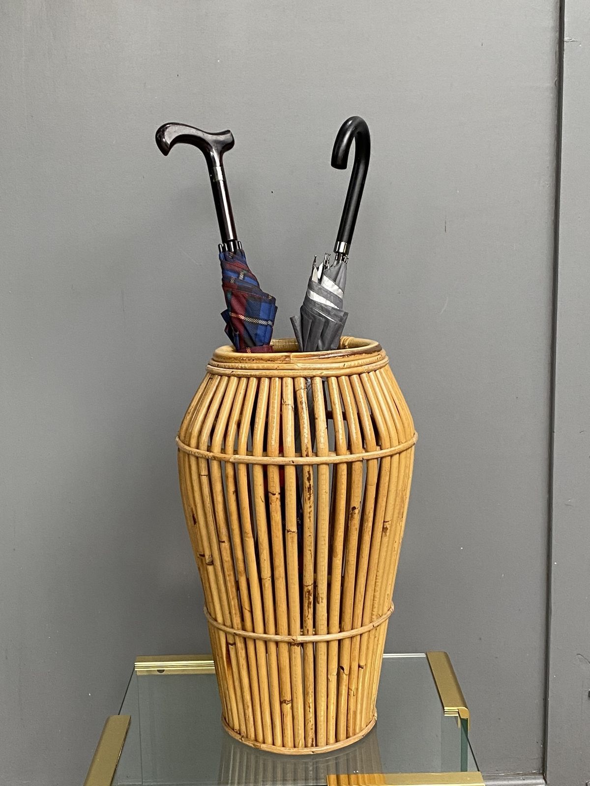 795.0 Italian Bamboo Umbrella Stand / Cane Stand Attributed To Franco Albini For  Vittorio Bonacina, 1970s photo