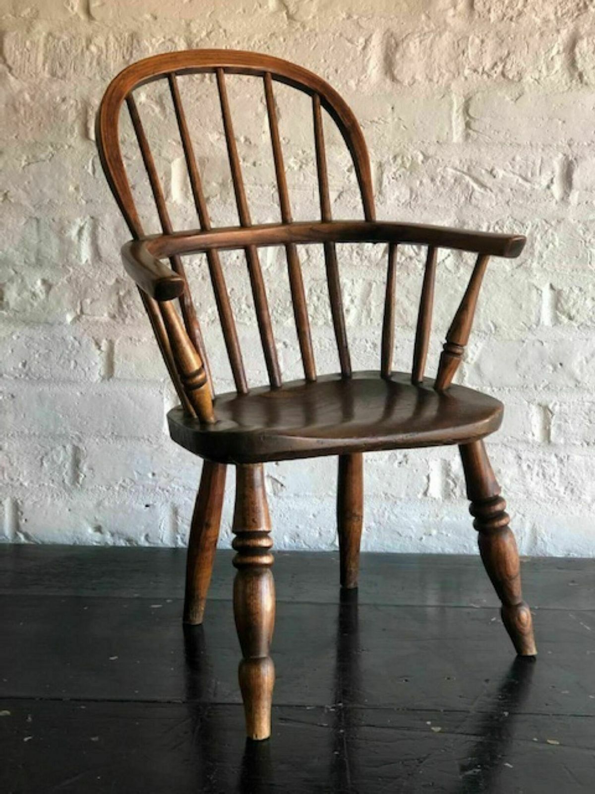 Antique 19th Century Child’s Windsor Armchair, English, C. 1890 photo vintage
