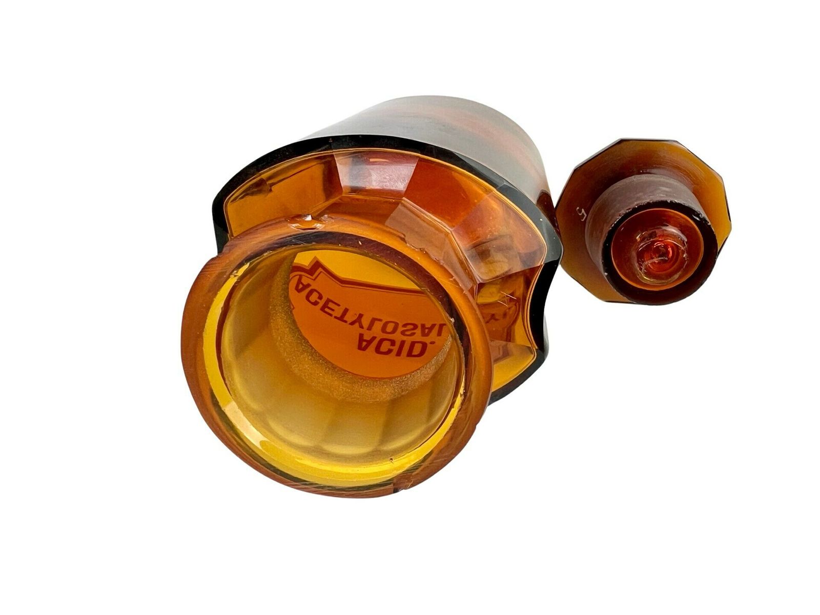 Vintage Amber Apothecary Acid Acetylosalicyl Glass Jar Old Medicine Bottle, Potion Bottle Gift For Dark Academia Fan Gothic Aesthetic Deco photo Home Decor