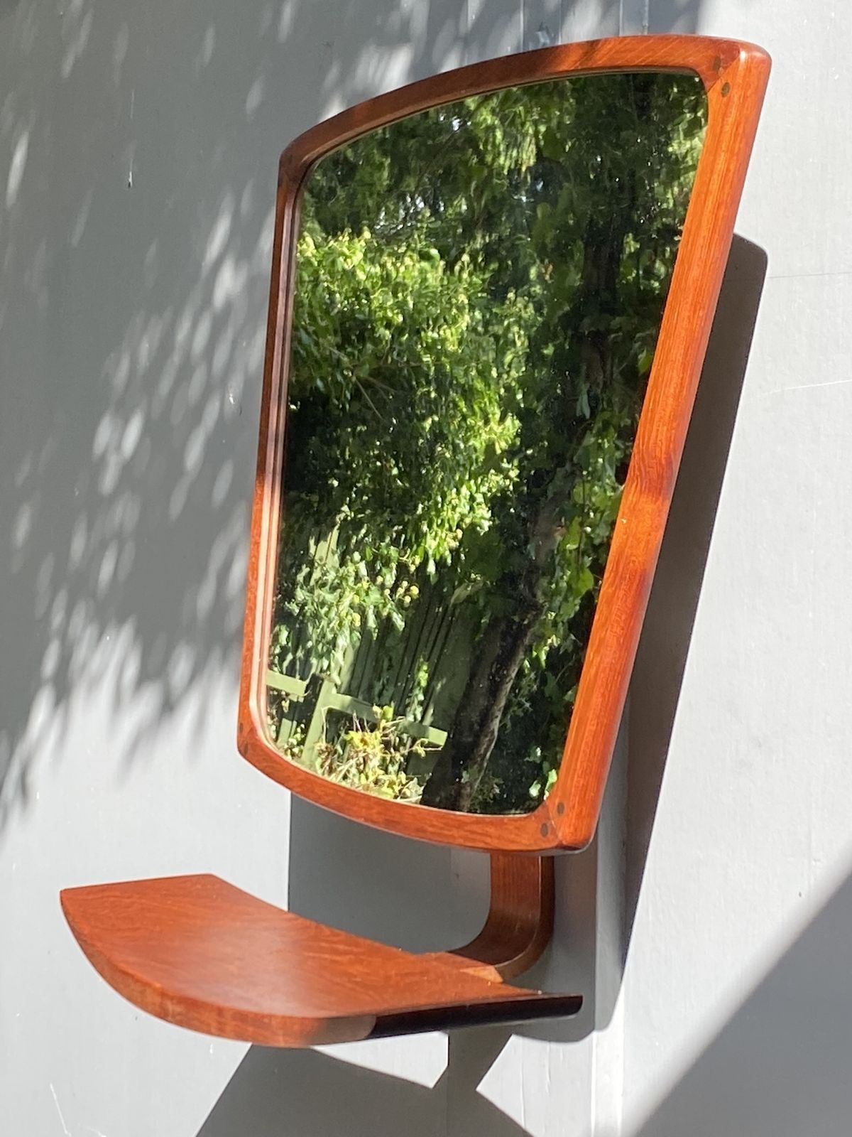Mid Century Teak Wall Mirror, Made By ‘Idg’ International Designers Group, Denmark, 1960s photo furniture