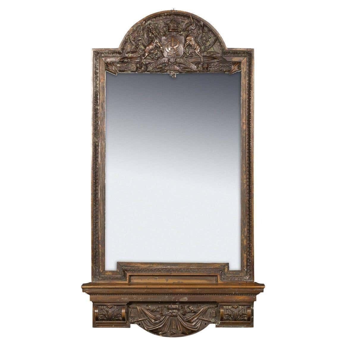 19th Century Cast Bronze Mirror, Royal Insurance Company, C.1880