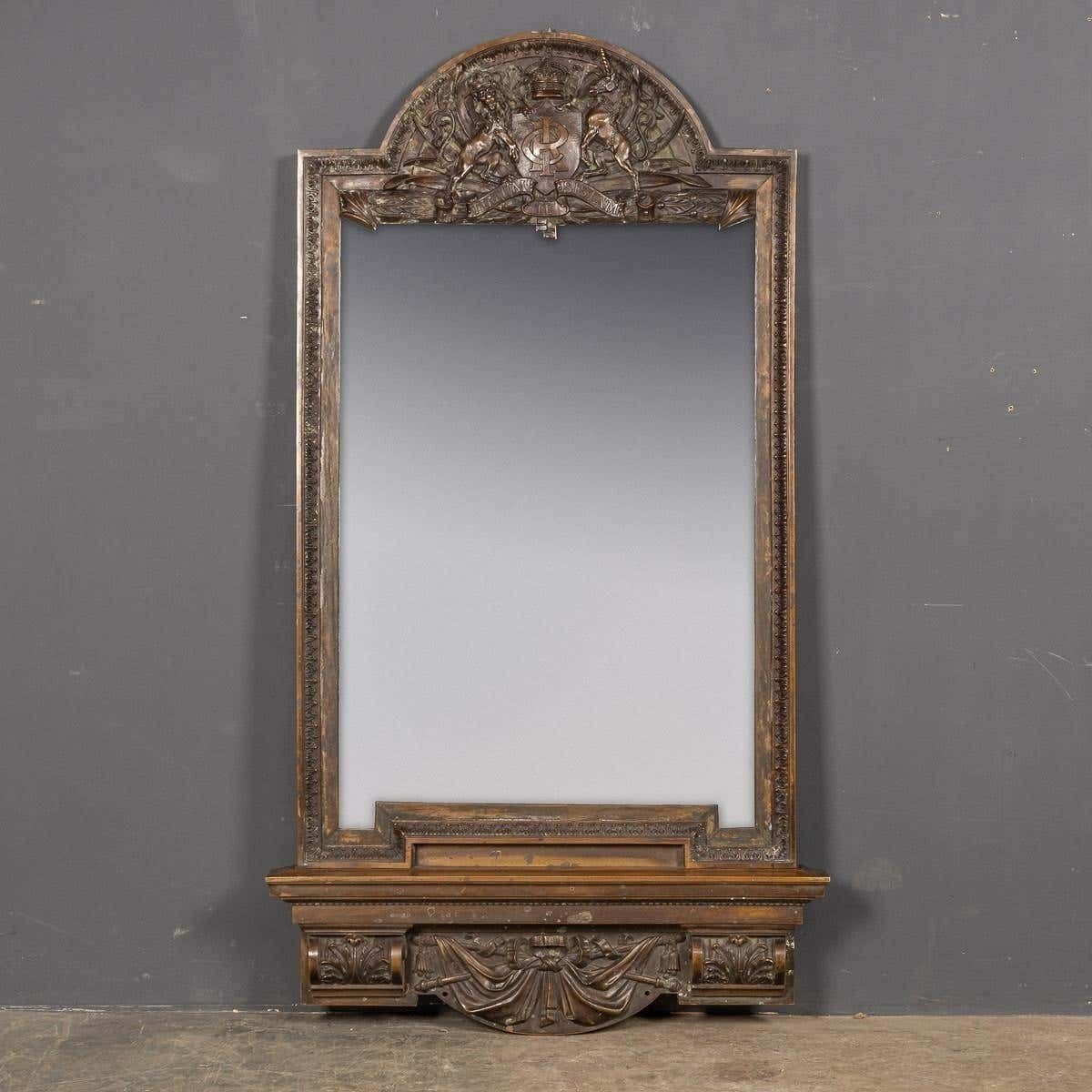 19th Century Cast Bronze Mirror, Royal Insurance Company, C.1880 photo furniture