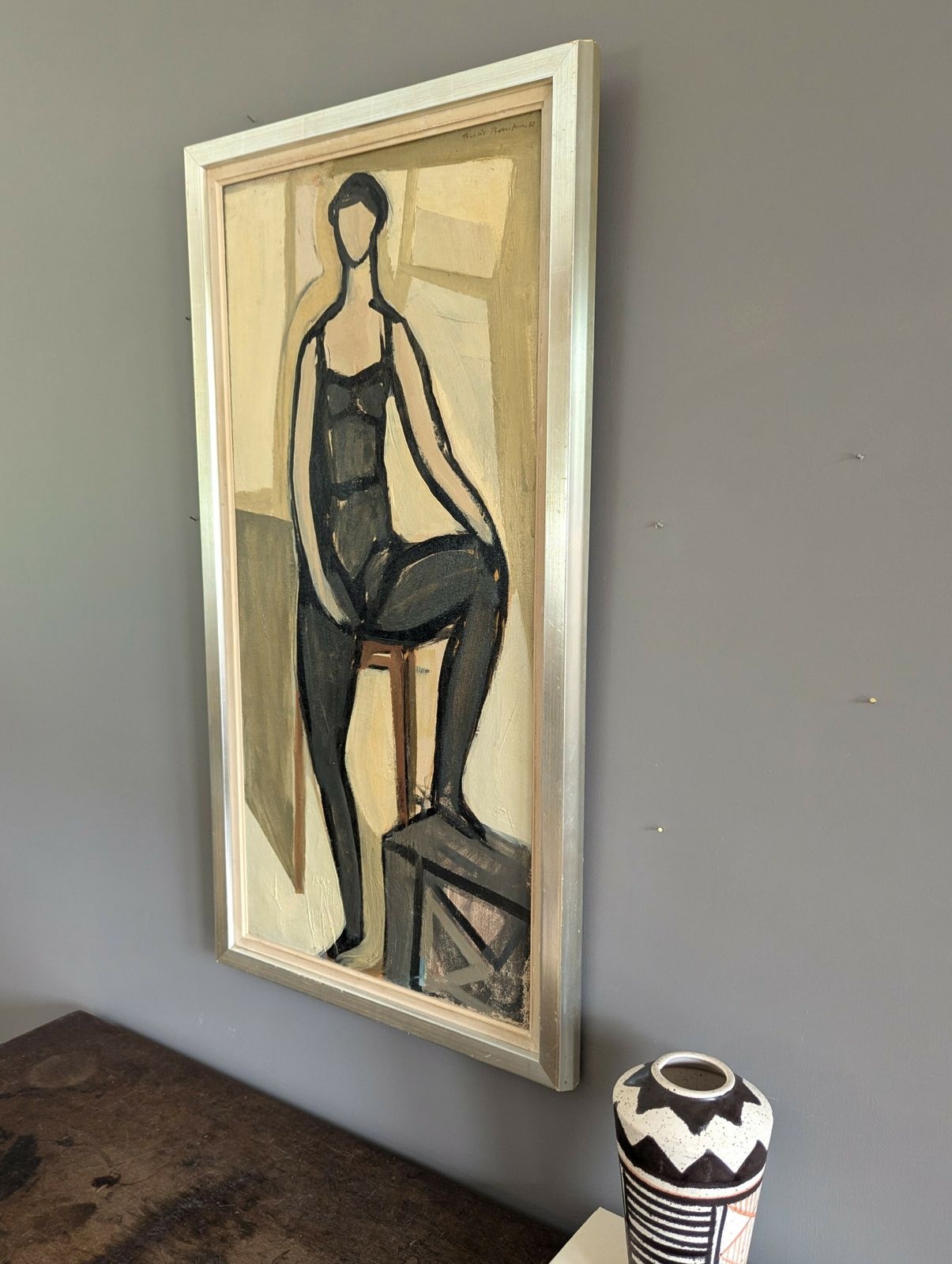 Pose  Oil Painting, 1950s, Modernist photo 1205.0