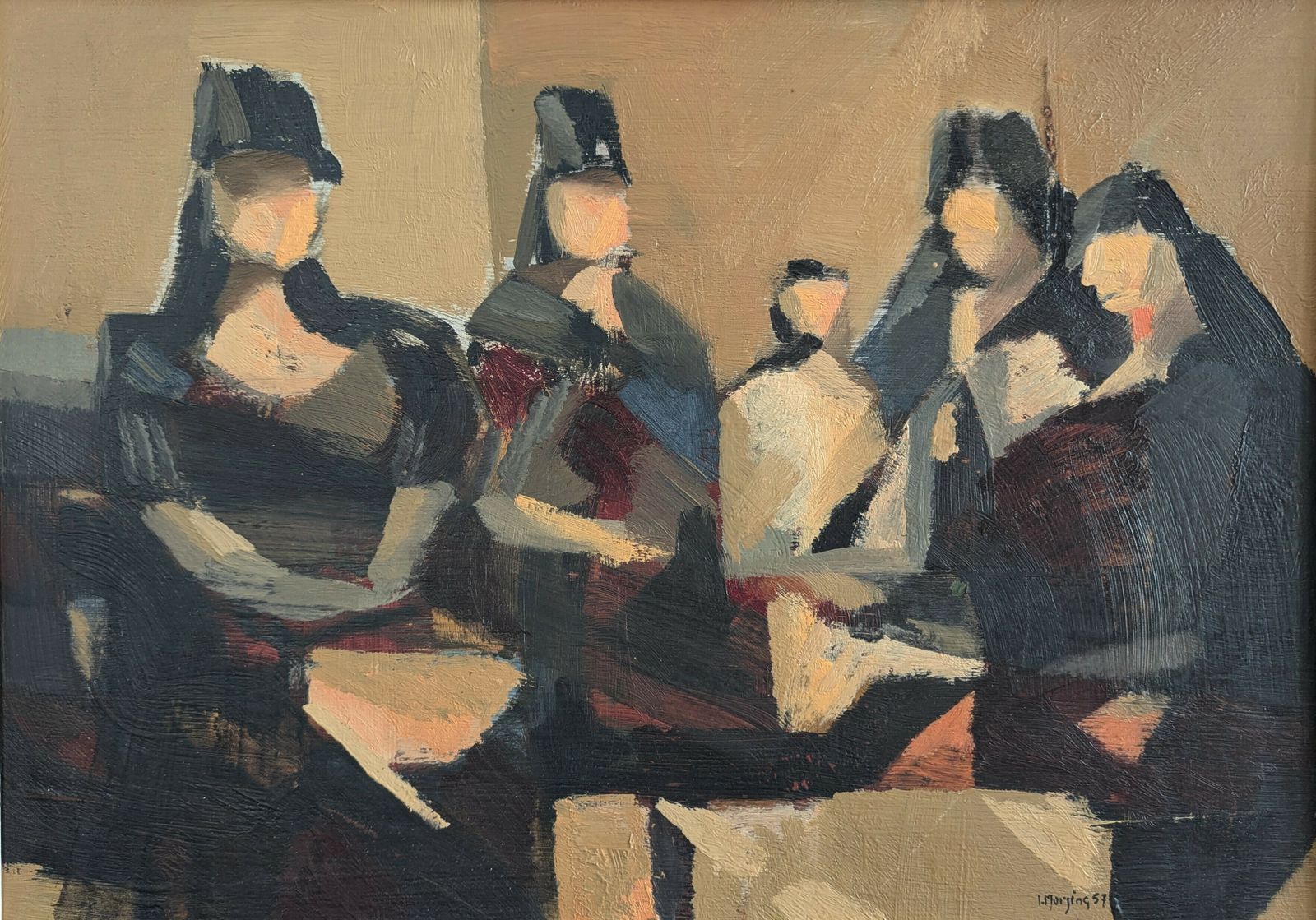 photo furniture Senoritas  Oil Painting, 1950s