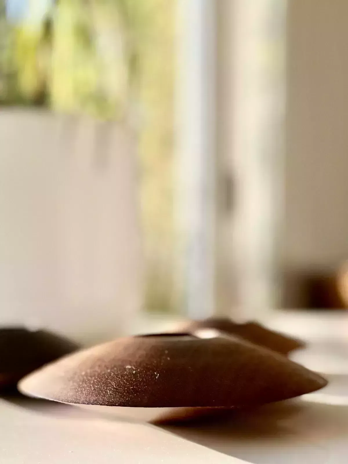 3 Retro Style Turned Mahogany Flying Saucer Tea Light Holders By Roy Hancock photo buy