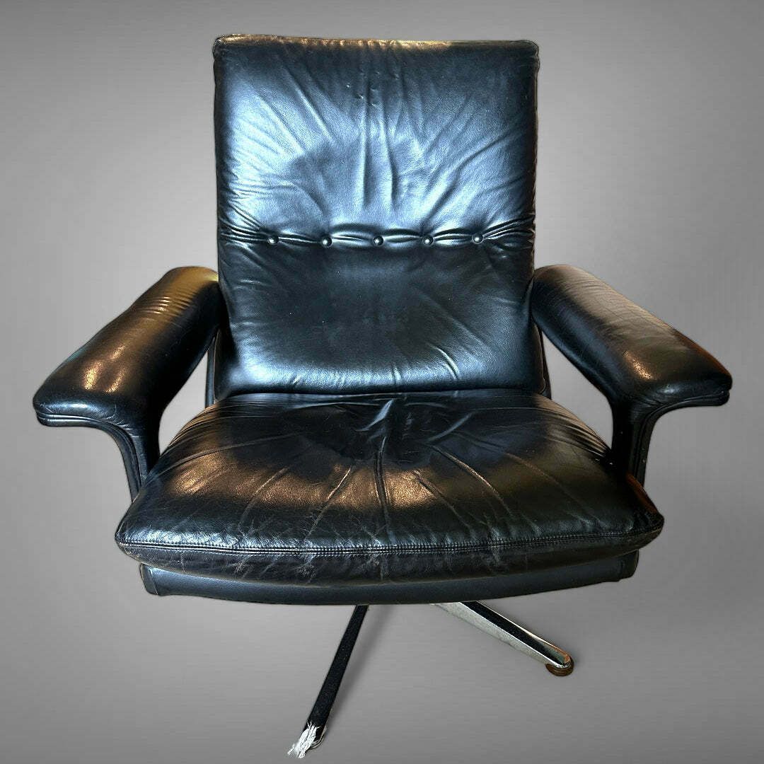 Exceptional Original Mid Century Hans Kaufeld Leather Lounge Chair Circa 1960 photo furniture