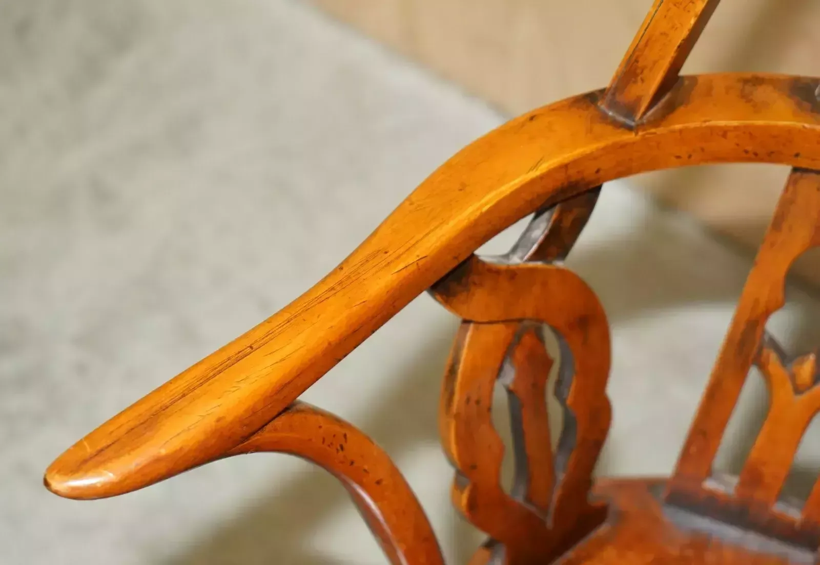 photo furniture Sublime Fully Restored Gothic Windsor Steeple Back Burr Yew & Elm Armchair