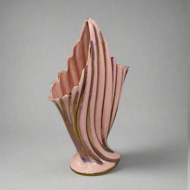 1960s Astonishing Pink And Gold Vase By Sicas Limited Edition. Made In Italy photo for sale